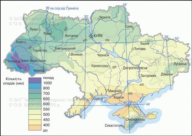 Карта дождей в Украине