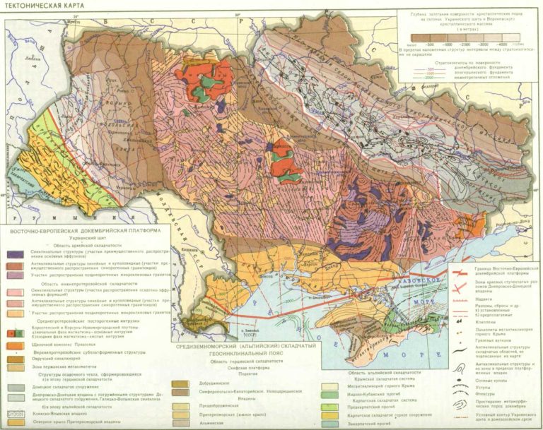 Геологическая карта Украины (тектоническая) — Служба стастистики NoNews