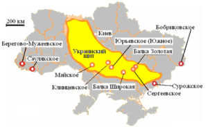 Карта нефтяных месторождений украины